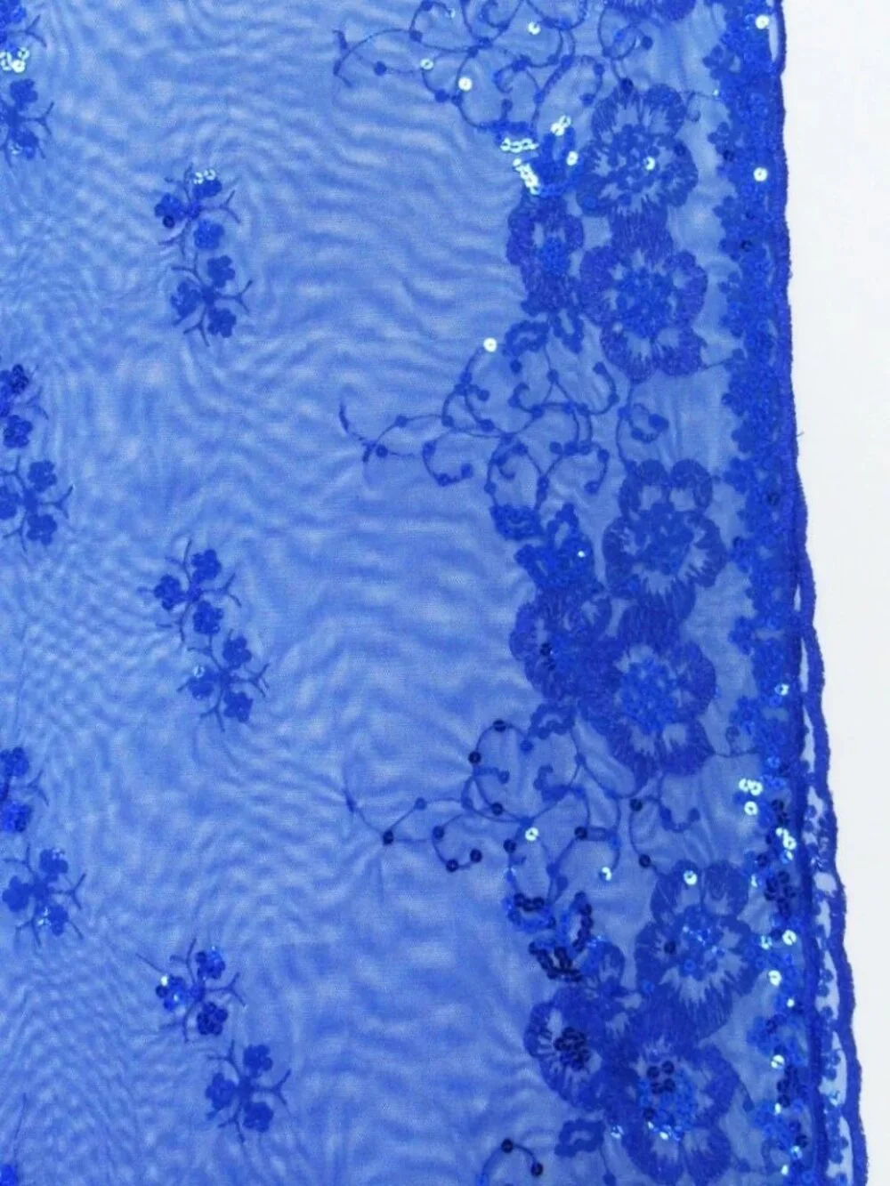 Royal Blue Dressy Sequin Sparkle Fringed Scarf Shawl Wrap Wedding Bridal Formal